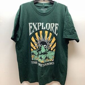 Persaya Size Xtra Large Forest Green Explore The Outdoors T-Shirt